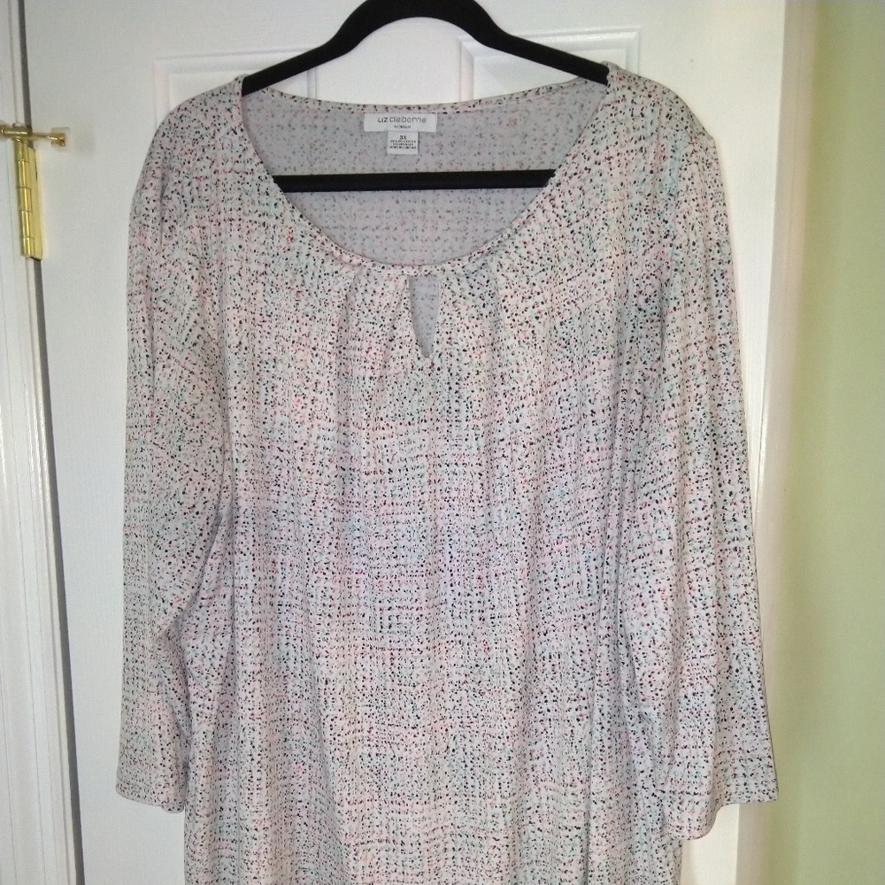 LIZ CLAIBORNE WOMAN PLUS SIZE 3X BLOUSE MULTICOLOR